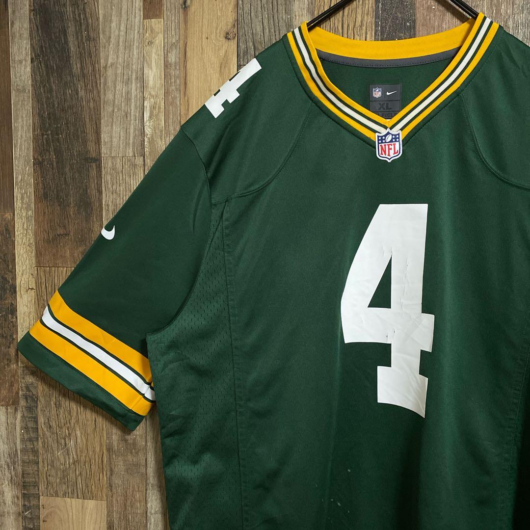 ナイキ NFL アメフト ゲームシャツ ロゴ ユニフォーム XL 半袖 グリーン