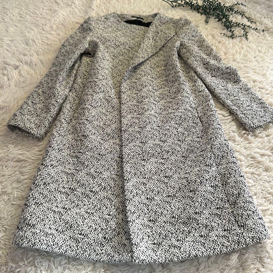 現行タグ✨セオリー　ツイードノーカラーコート　CREWNECK COAT
