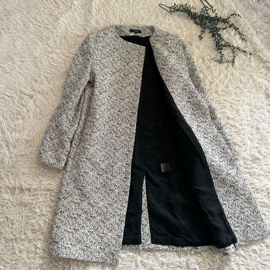 現行タグ✨セオリー　ツイードノーカラーコート　CREWNECK COAT