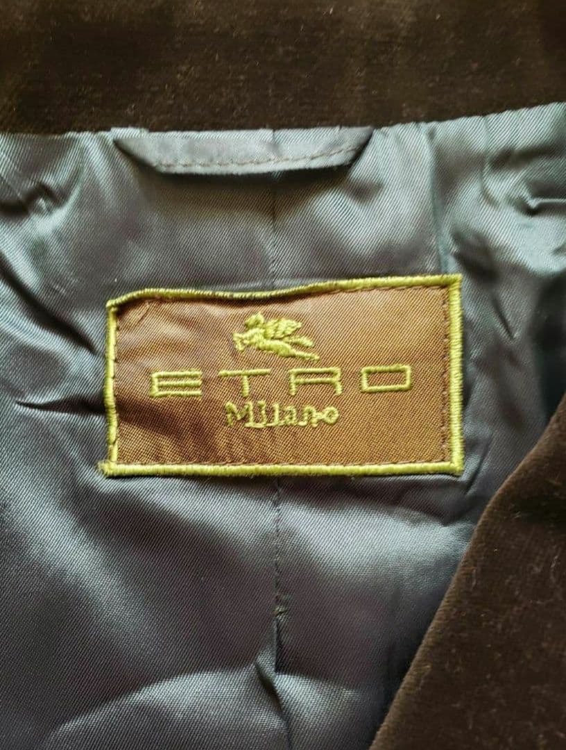 エトロ　ETRO ツィード　ジャケット ベロア襟　イタリア