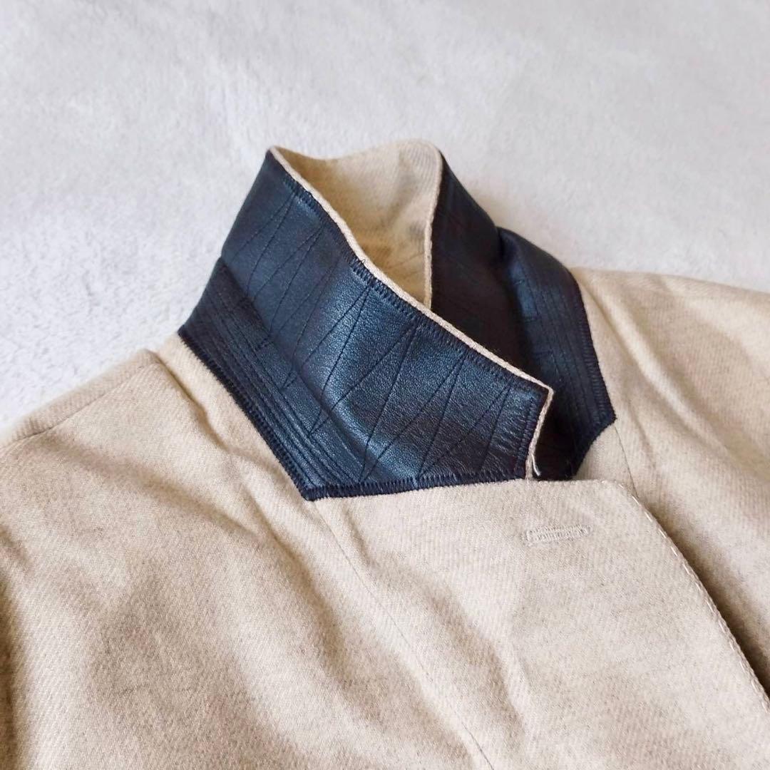 HERMES エルメス 100%カシミア テーラードジャケット ベージュ　シルク