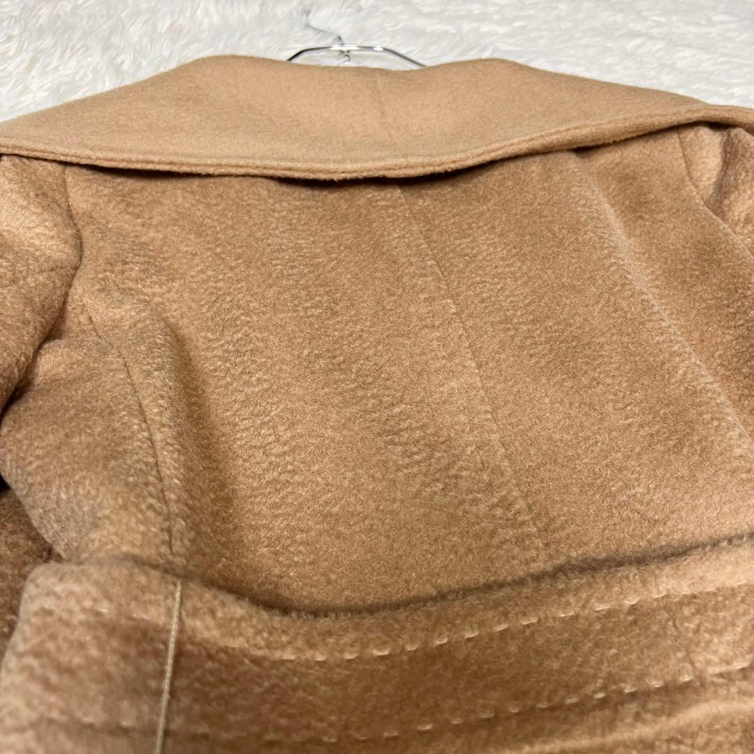 MAX MARA マックスマーラ レザートリム ベルトコート 女優襟 キャメル