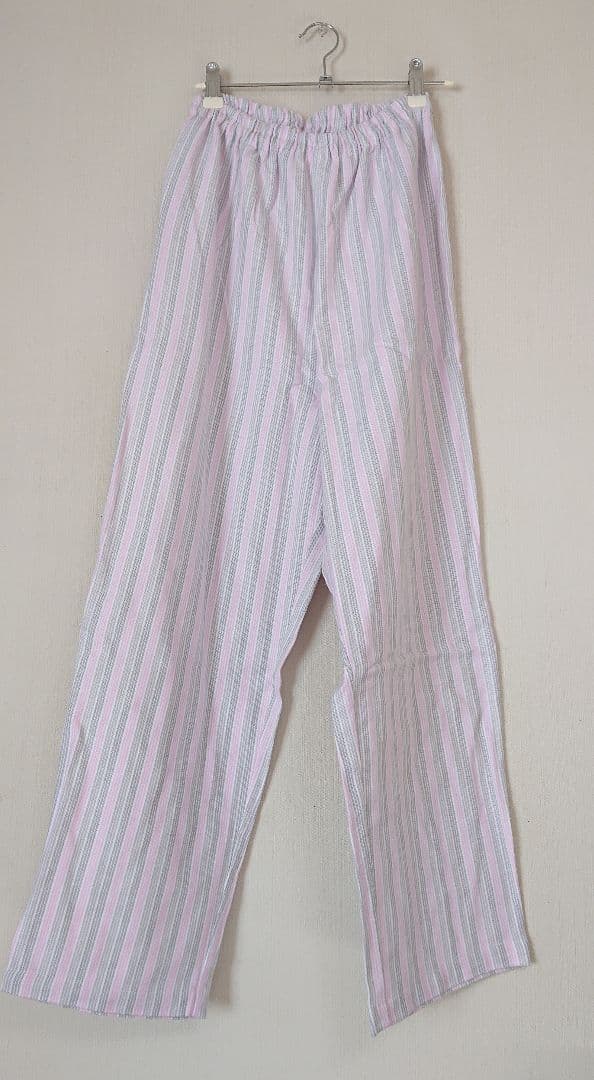 新品 ELLE ピンク ネル素材 ストライプ