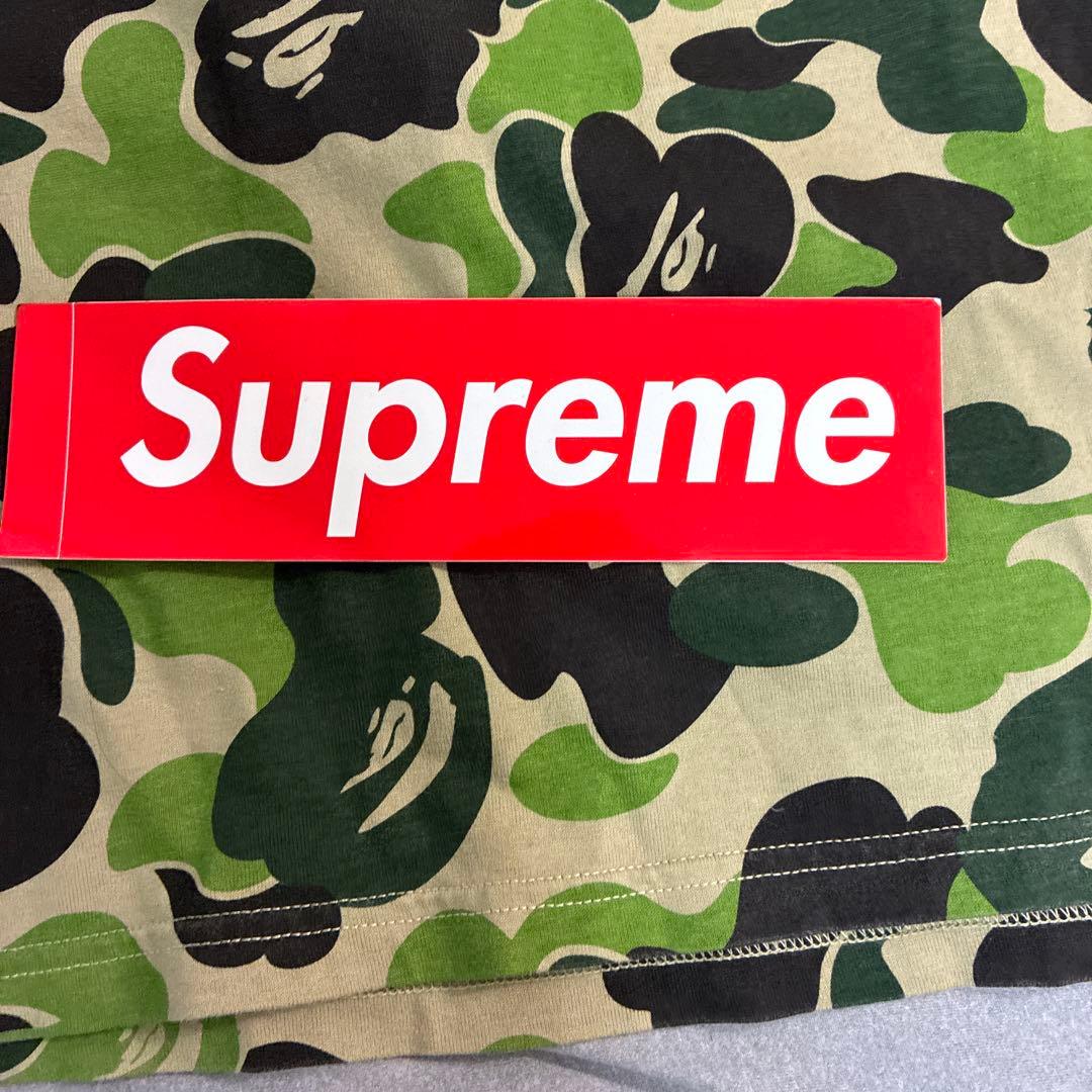 A Bathing Ape カモフラージュ迷彩柄ロンT&supremeステッカー