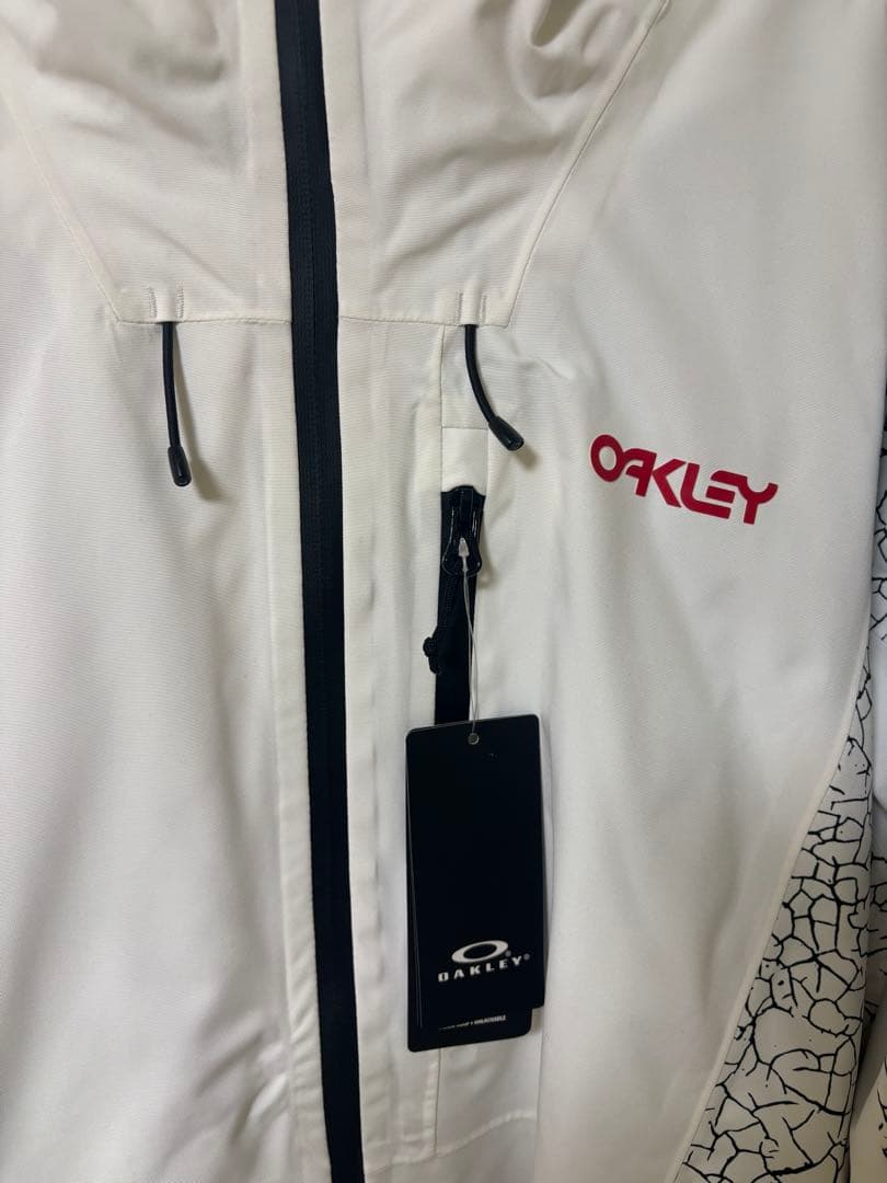 OAKLEY フード付きジャケット ホワイト/ブラック スノーボードメンズ用