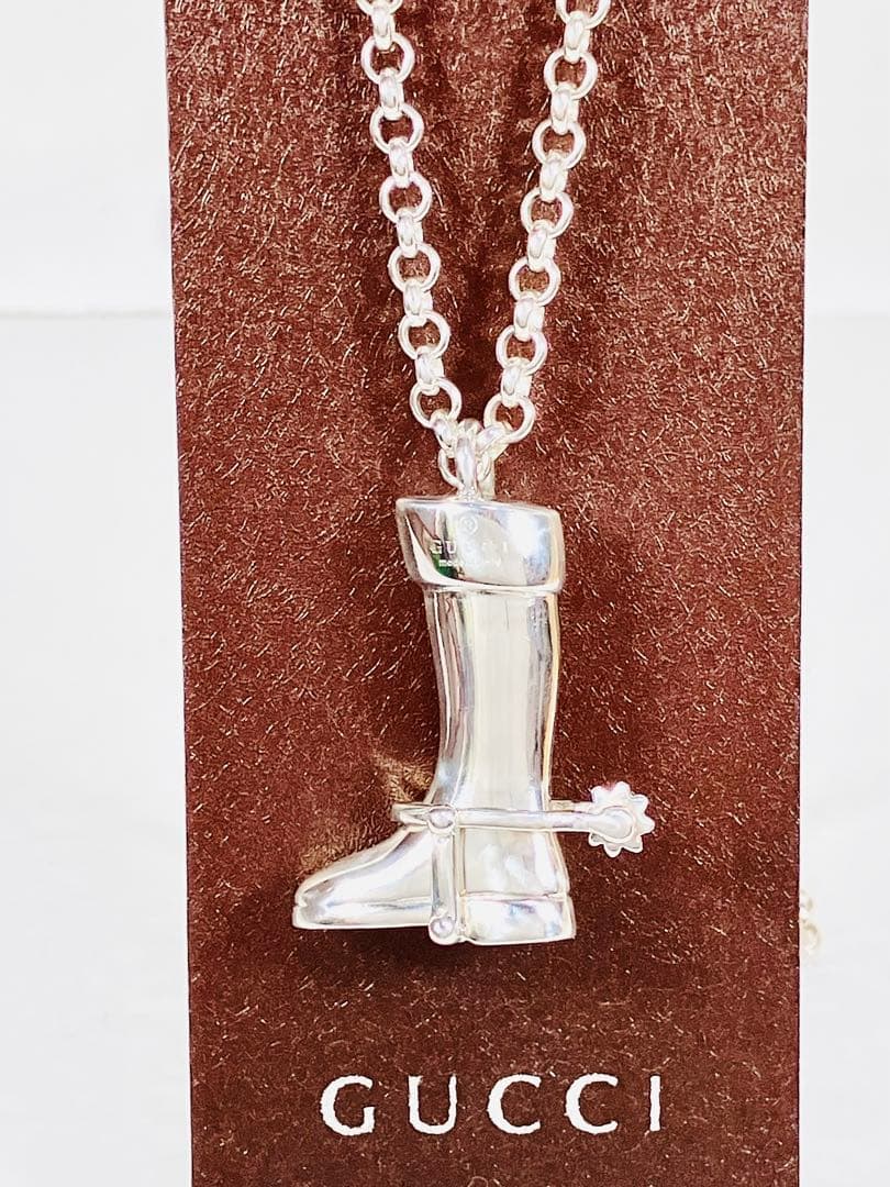 【超美品】GUCCI ブーツ ネックレス 男女兼用　シルバー925