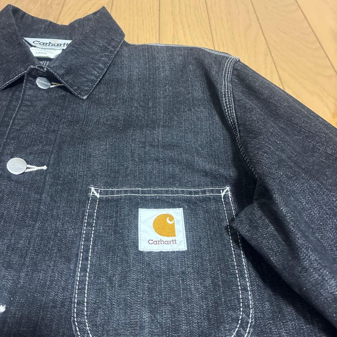 ★極美品★CARHARTT カバーオール BLACK denim チョアコートL