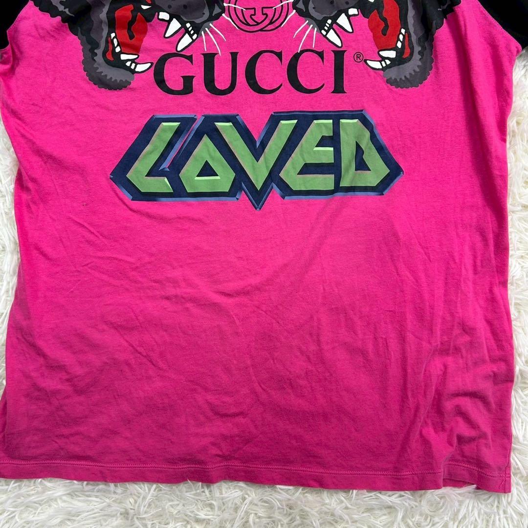良品　GUCCI Tシャツ LOVED タイガープリント　インターロッキング