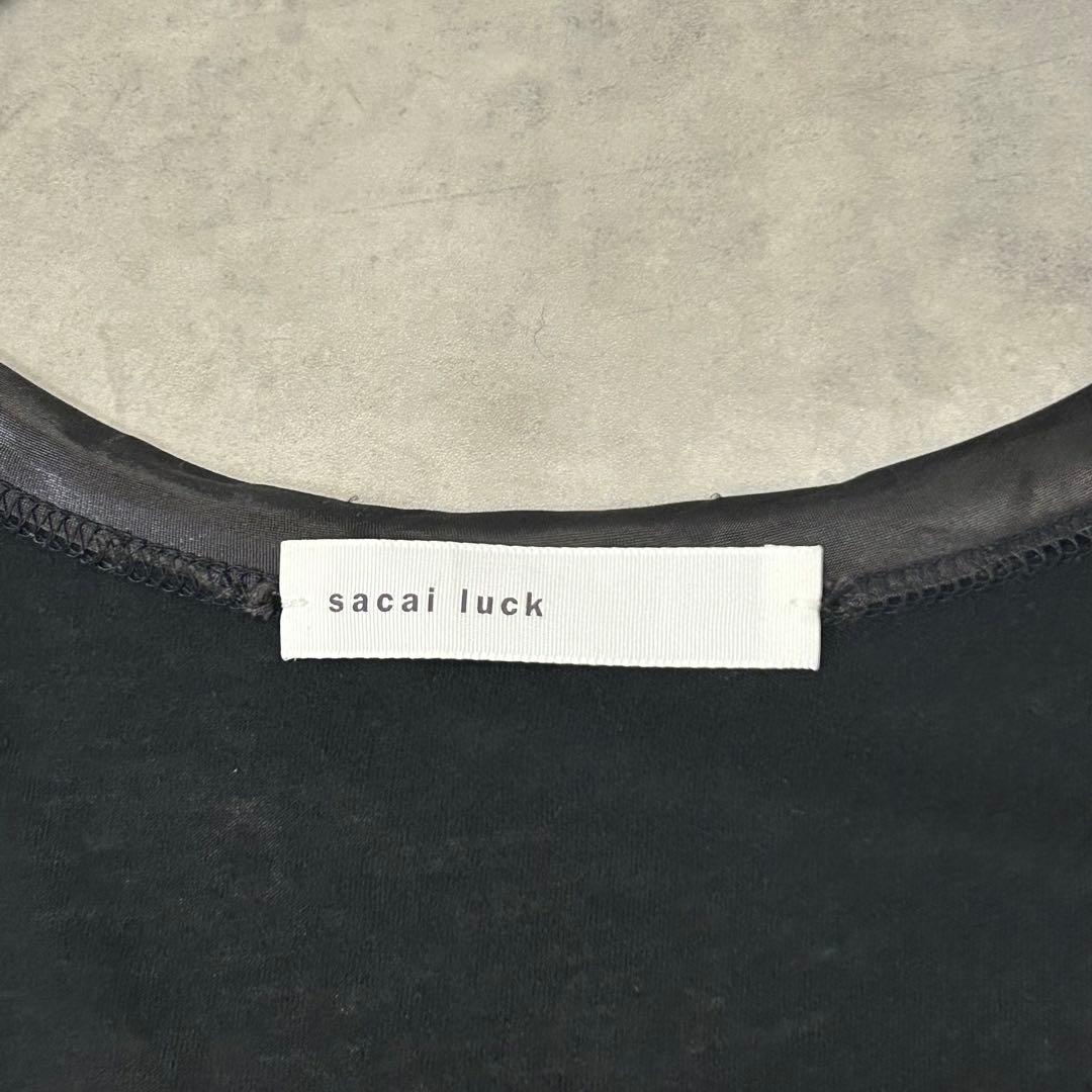 sacai luck 異素材切替トップス ブラック L相当 日本製 きれいめ