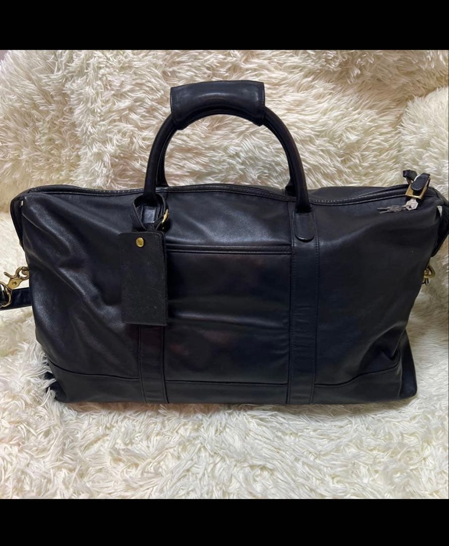 【良品】オールドコーチ ボストンバッグ 2way レザー ドイツホック ブラック