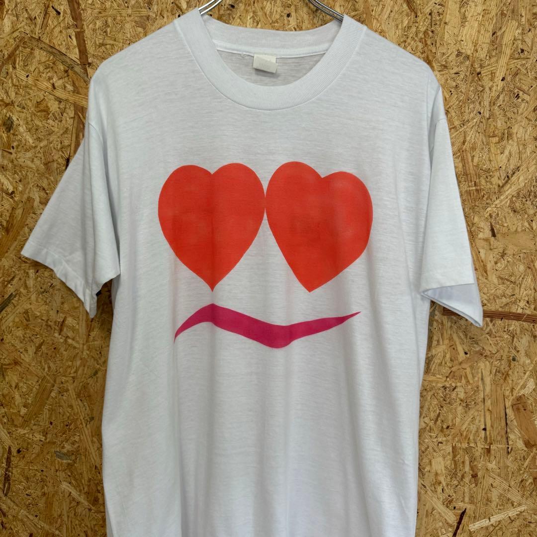 80s ハートマークフェイス　vintage ART tee