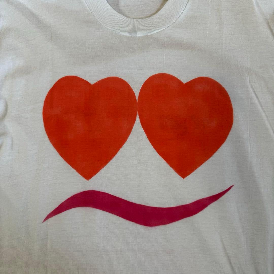 80s ハートマークフェイス　vintage ART tee