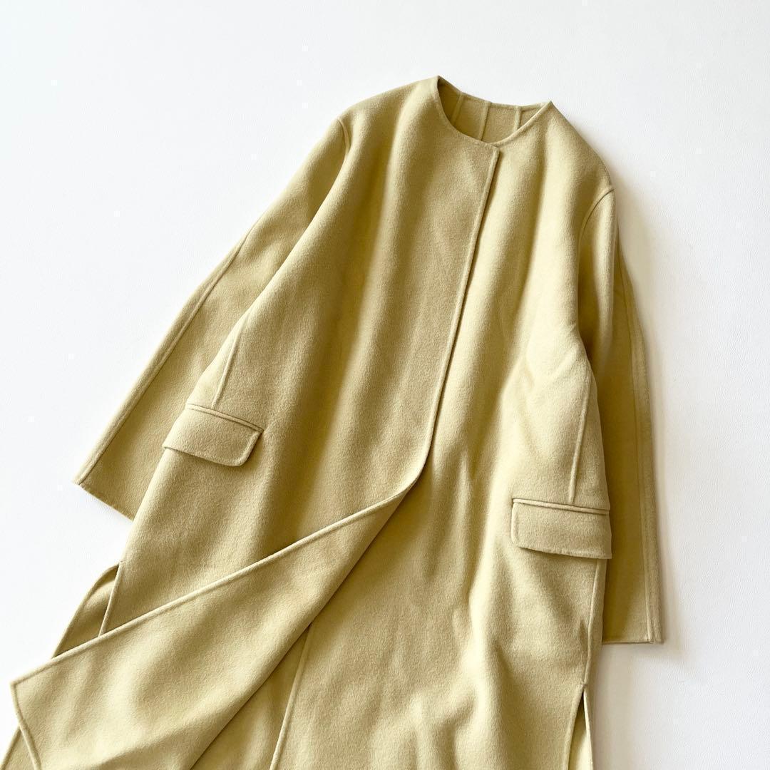 ▼5.7万✨極美品✨プラージュ✨ハミルトン ノーカラーコート ダブルフェイス